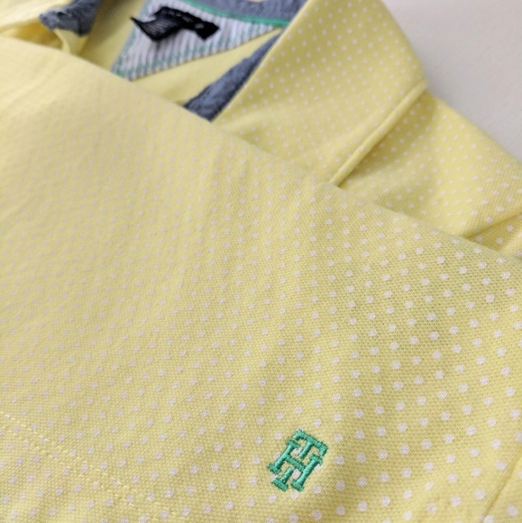 Tommy | Pastel Yellow Polka Dot Polo Like New Sz L - Picture 7 of 7